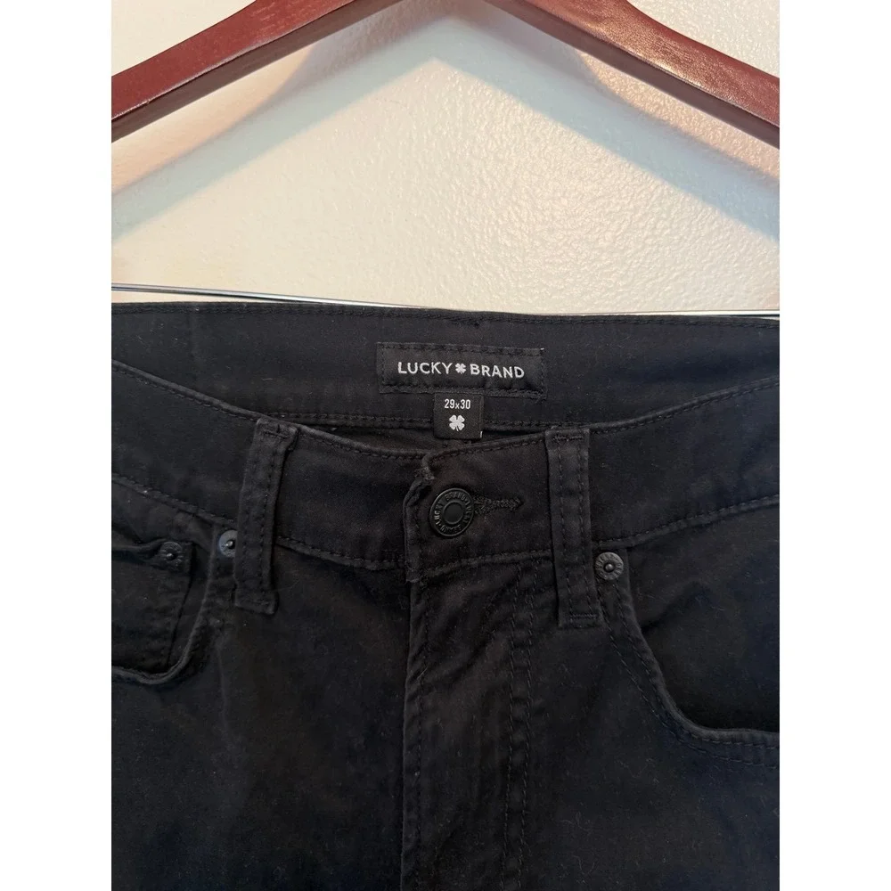 Lucky brand men's slim straight pants size 29/30 black stretch y2k casual